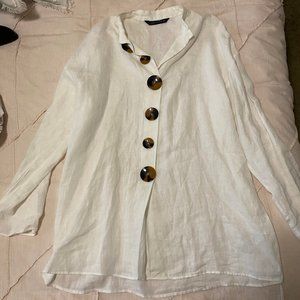 Zara White Linen Tunic